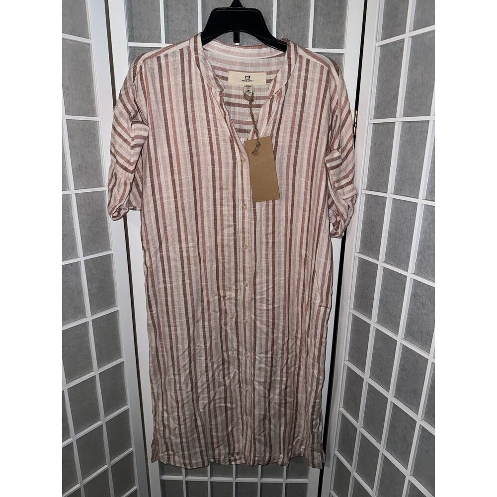 Thread and Supply Judson Dress Desert Rose Blush & Pink Striped X-Small NWT